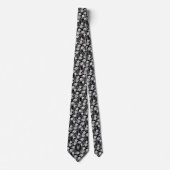 Weiße Flora in Black Neck Tie Krawatte (Vorderseite)
