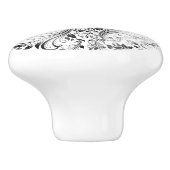 Weiße Flora Keramikknauf (Seitenansicht)