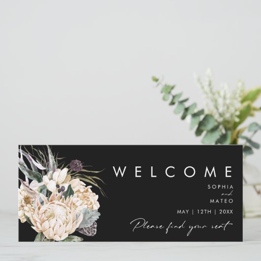 Weiße Flora | Kopf der schwarzen Seekarten (Stehend Vorderseite)