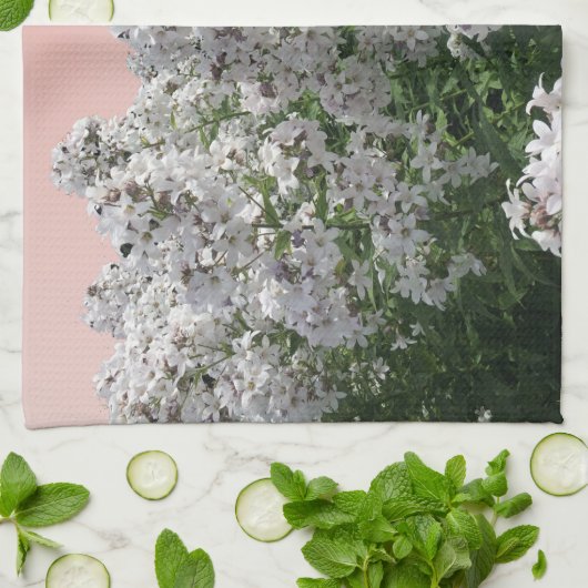 Weiße Flora Küchentücher (Gefaltet)