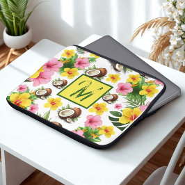 Weiße Flora Laptopschutzhülle