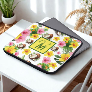 Weiße Flora Laptopschutzhülle
