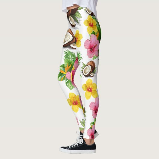 Weiße Flora Leggings (Links)