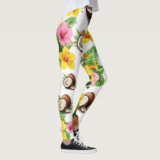 Weiße Flora Leggings (Rechts)