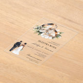 Weiße Flora mit Ringspanischer Hochzeit Acryleinladungen (Ablage )