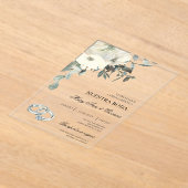 Weiße Flora mit Silberring Spanische Hochzeit Acryleinladungen (Ablage )