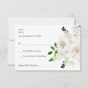 Weiße Flora ni UAWG RSVP Karte