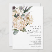 Weiße Flora Nichts Extravagant nur Liebe Hochzeit Einladung (Vorderseite)