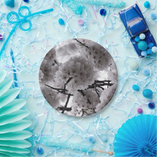 Weiße Flora Pappteller (Party)