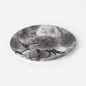 Weiße Flora Pappteller (Schrägansicht)