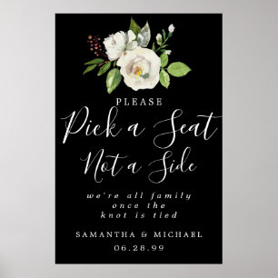 Weiße Flora Pick ein Platz, kein Zeichen für eine Poster