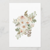 Weiße Flora Romantisches Hochzeitsmenü Menükarte (Rückseite)