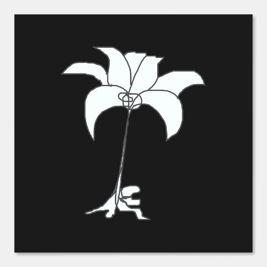 Weiße Flora Schwarz Tapete (Vorderseite)