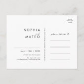 Weiße Flora | Schwarze Save the Date Postkarte (Rückseite)