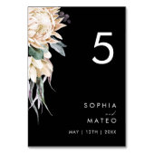 Weiße Flora | Schwarze Tischnummer (Vorderseite)