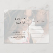 Weiße Flora | Schwarzes Foto Save the Date Postkar Einladungspostkarte (Rückseite)