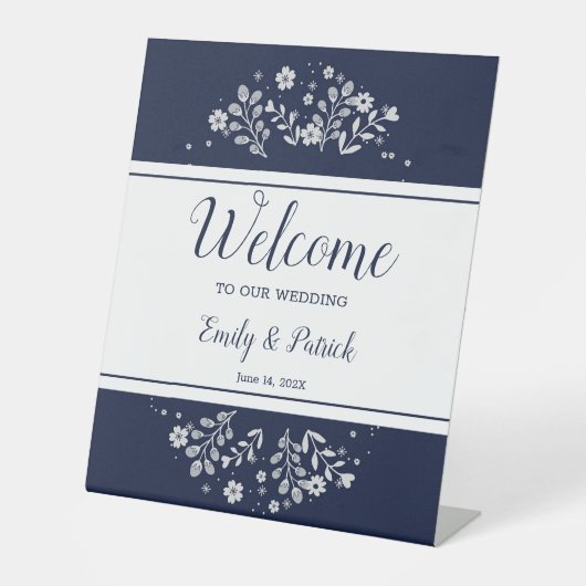 Weiße Flora Sockelschild (Vorderseite)