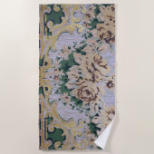 Weiße Flora Strandtuch (Vorderseite)