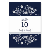 Weiße Flora Tischnummer (Rückseite)