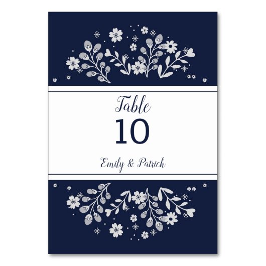 Weiße Flora Tischnummer (Vorderseite)