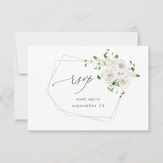 Weiße Flora UAWG RSVP Karte (Vorderseite)
