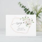 Weiße Flora UAWG RSVP Karte (Stehend Vorderseite)