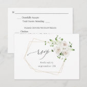 Weiße Flora UAWG RSVP Karte (Vorne/Hinten)