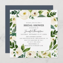 Weiße Flora und Fauna Brautparty