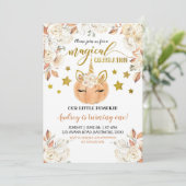 Weiße Flora Unicorn Kürbis macht einen Einladung (Stehend Vorderseite)