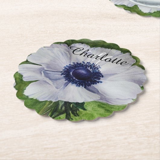 Weiße Flora Untersetzer (angewinkelt)