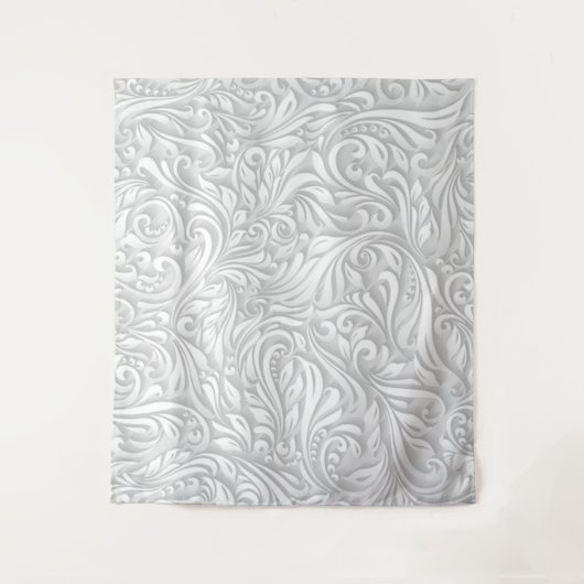 Weiße Flora Wandteppich (Vorderseite)