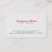 Weiße Floral Damasks Makeup Haar Nägel Visitenkarte (Rückseite)