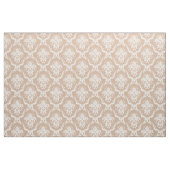 Weiße Floral Damaskus Custom Tan Background Stoff (Yard (91,4 cm))