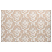 Weiße Floral Damaskus Custom Tan Background Stoff (Fat Quarter (45,7 x 55,9 cm))