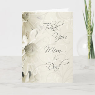 Weiße Floral-Eltern Hochzeitstag Dankeskarten Dankeskarte