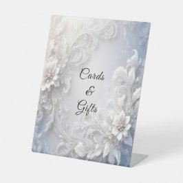 Weiße Floral Geblüht Tablettenschilder Sockelschild