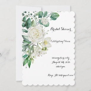 Weiße floral gestaltete Hochzeitseinladung Save The Date