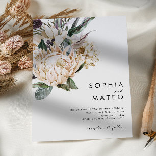 Weiße Floral Lässige Hochzeitseinladung Einladung