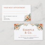 Weiße florale Aprikose, kein Logo Visitenkarte (Vorne/Hinten)