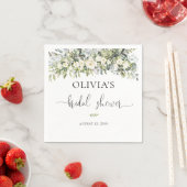 Weiße florale Brautdusche Serviette (Beispiel)