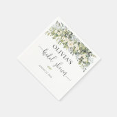Weiße florale Brautdusche Serviette (Ecke)