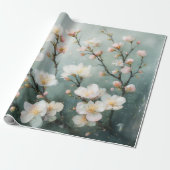 Weiße florale Brunch-Wasserfarbe Geschenkpapier (Ungerollt)
