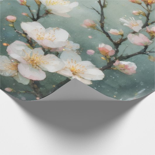 Weiße florale Brunch-Wasserfarbe Geschenkpapier (Ecke)