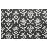 Weiße florale Damaskus, benutzerdefinierter schwar Stoff (Fat Quarter (45,7 x 55,9 cm))