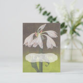Weiße Florale Danke Postkarte (Stehend Vorderseite)