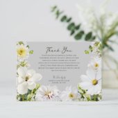 Weiße Florale Dankeskarten für Beerdigungen Dankeskarte (Stehend Vorderseite)