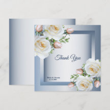 Weiße Florale Elegante Blau-Grau