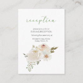 Weiße florale Elegante Hochzeitskarte Begleitkarte