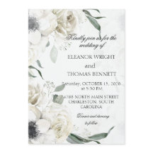 Weiße Florale Grünpflanzen Botanische Hochzeitsein