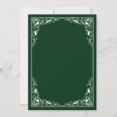 Weiße florale Grünrahmen islamische Hochzeit Einladung (Rückseite)